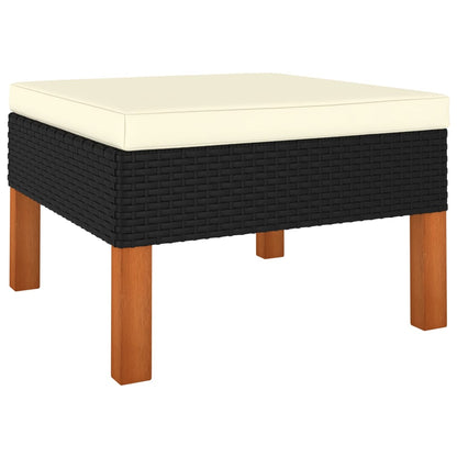 Set Divani da Giardino 8 pz con Cuscini in Polyrattan Nero - homemem39