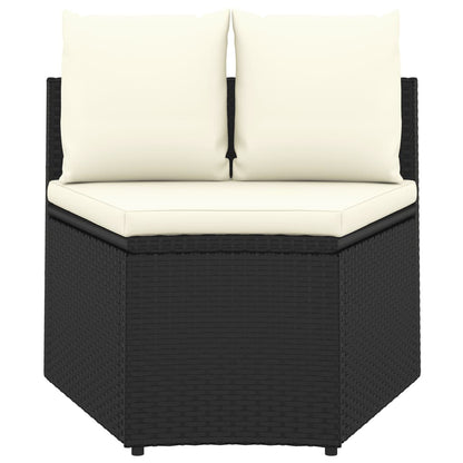 Set Divani da Giardino 7 pz con Cuscini in Polyrattan Nero - homemem39