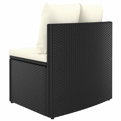 Set Divani da Giardino 7 pz con Cuscini in Polyrattan Nero - homemem39