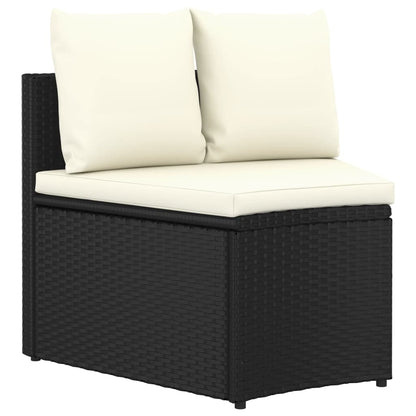 Set Divani da Giardino 7 pz con Cuscini in Polyrattan Nero - homemem39