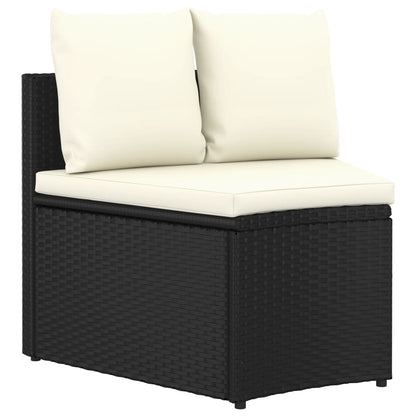 Set Divani da Giardino 6 pz con Cuscini in Polyrattan Nero - homemem39