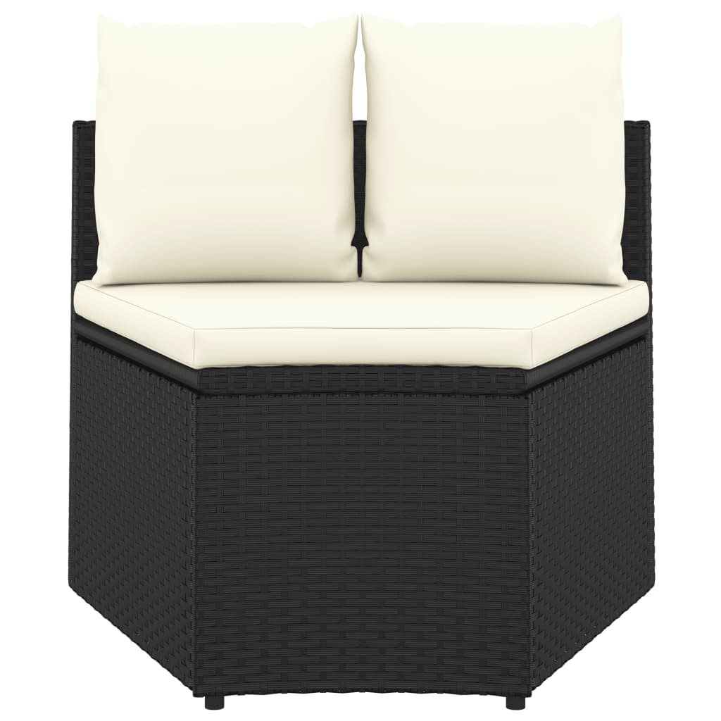 Set Divani da Giardino 6 pz con Cuscini in Polyrattan Nero - homemem39