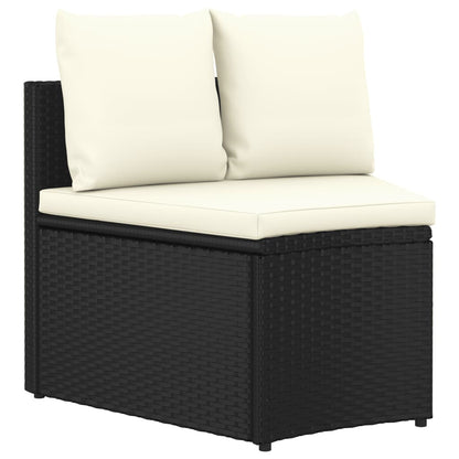 Set Divani da Giardino 9 pz con Cuscini in Polyrattan Nero - homemem39