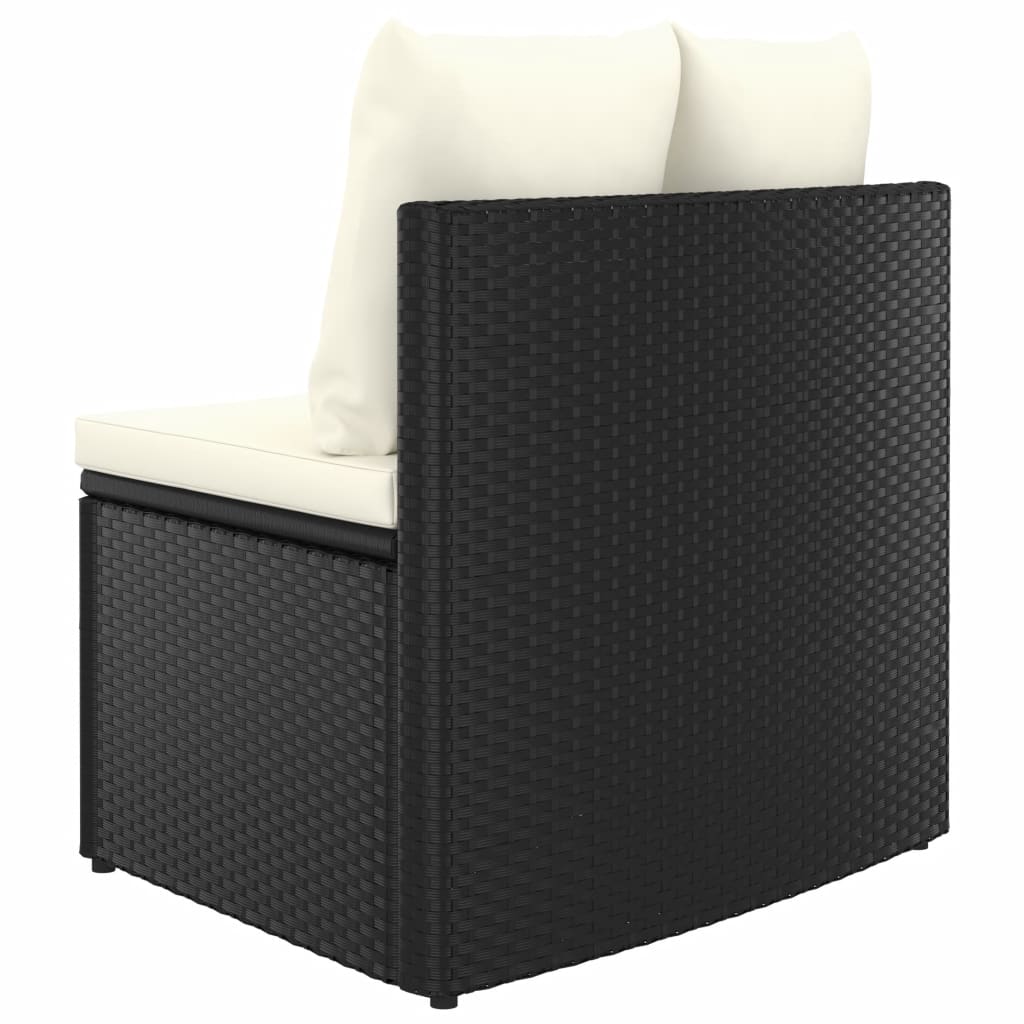 Set Divani da Giardino 9 pz con Cuscini in Polyrattan Nero - homemem39