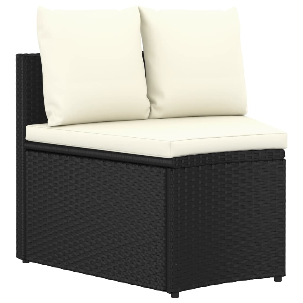 Set Divani da Giardino 8 pz con Cuscini in Polyrattan Nero - homemem39