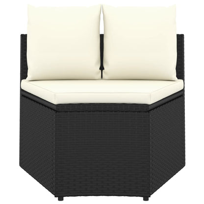 Set Divani da Giardino 5 pz con Cuscini in Polyrattan Nero - homemem39