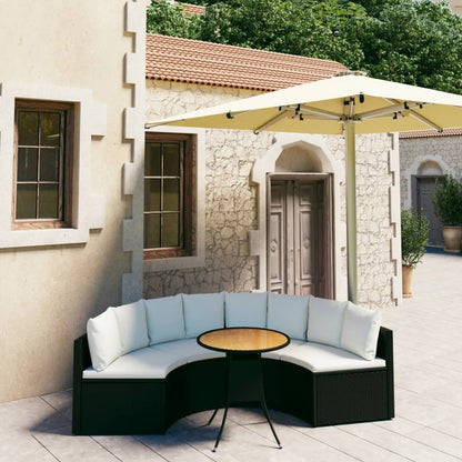 Set Divani da Giardino 5 pz con Cuscini in Polyrattan Nero - homemem39