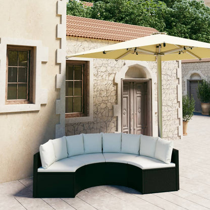 Set Divani da Giardino 4 pz con Cuscini in Polyrattan Nero - homemem39