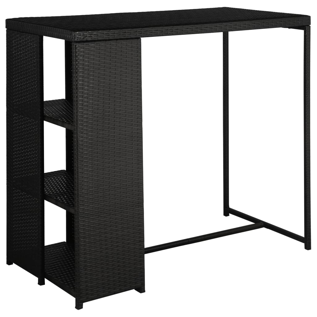 Set da Bar da Giardino 5 pz con Cuscini in Polyrattan Nero - homemem39