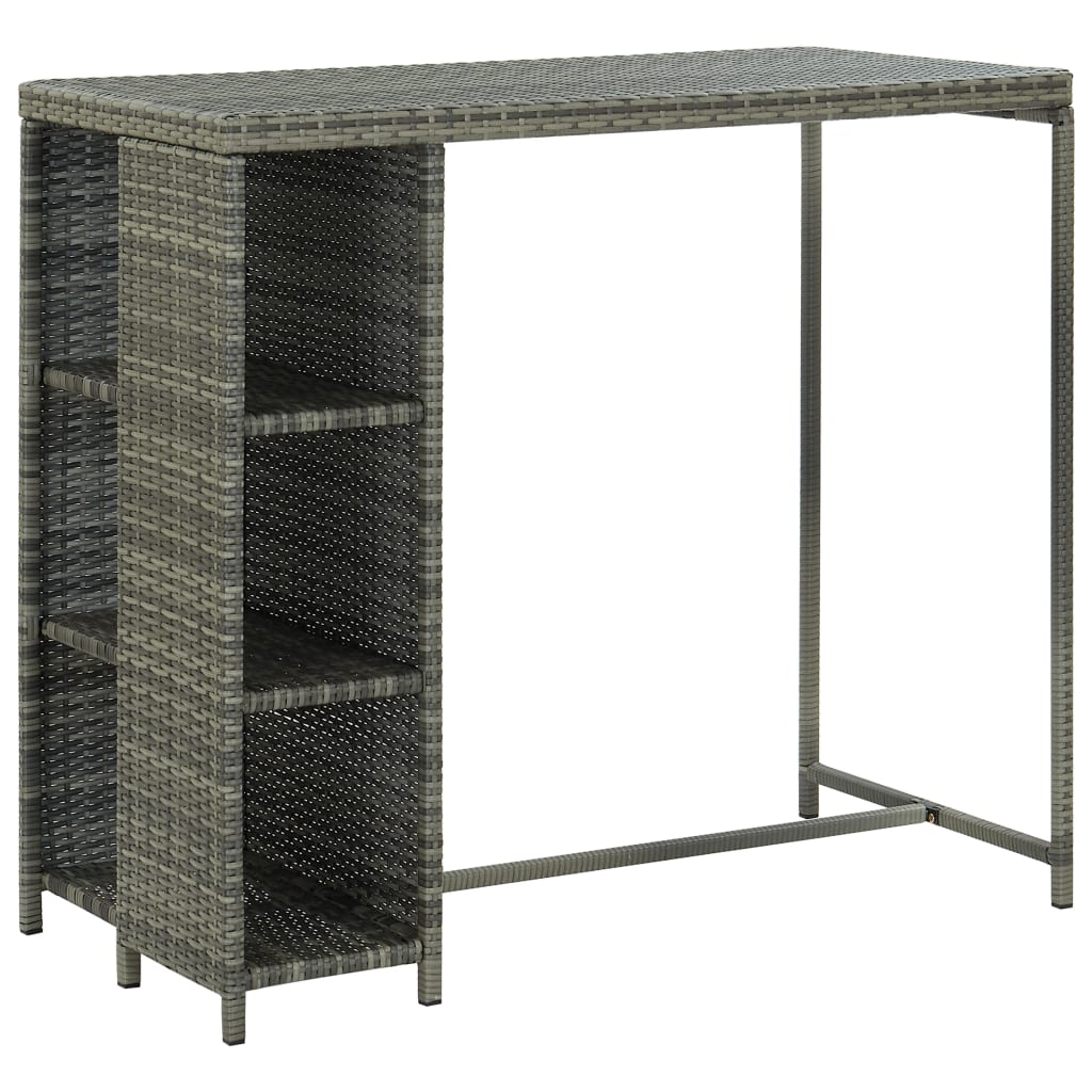 Set da Bar da Giardino 5 pz con Cuscini in Polyrattan Grigio - homemem39