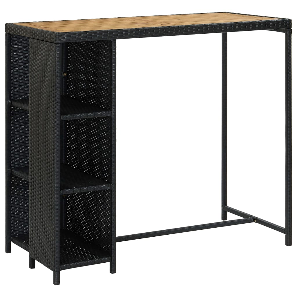 Set da Bar da Giardino 5 pz con Cuscini in Polyrattan Nero - homemem39