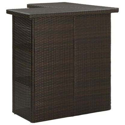 Set da Bar da Giardino 4 pz con Cuscini in Polyrattan Marrone - homemem39