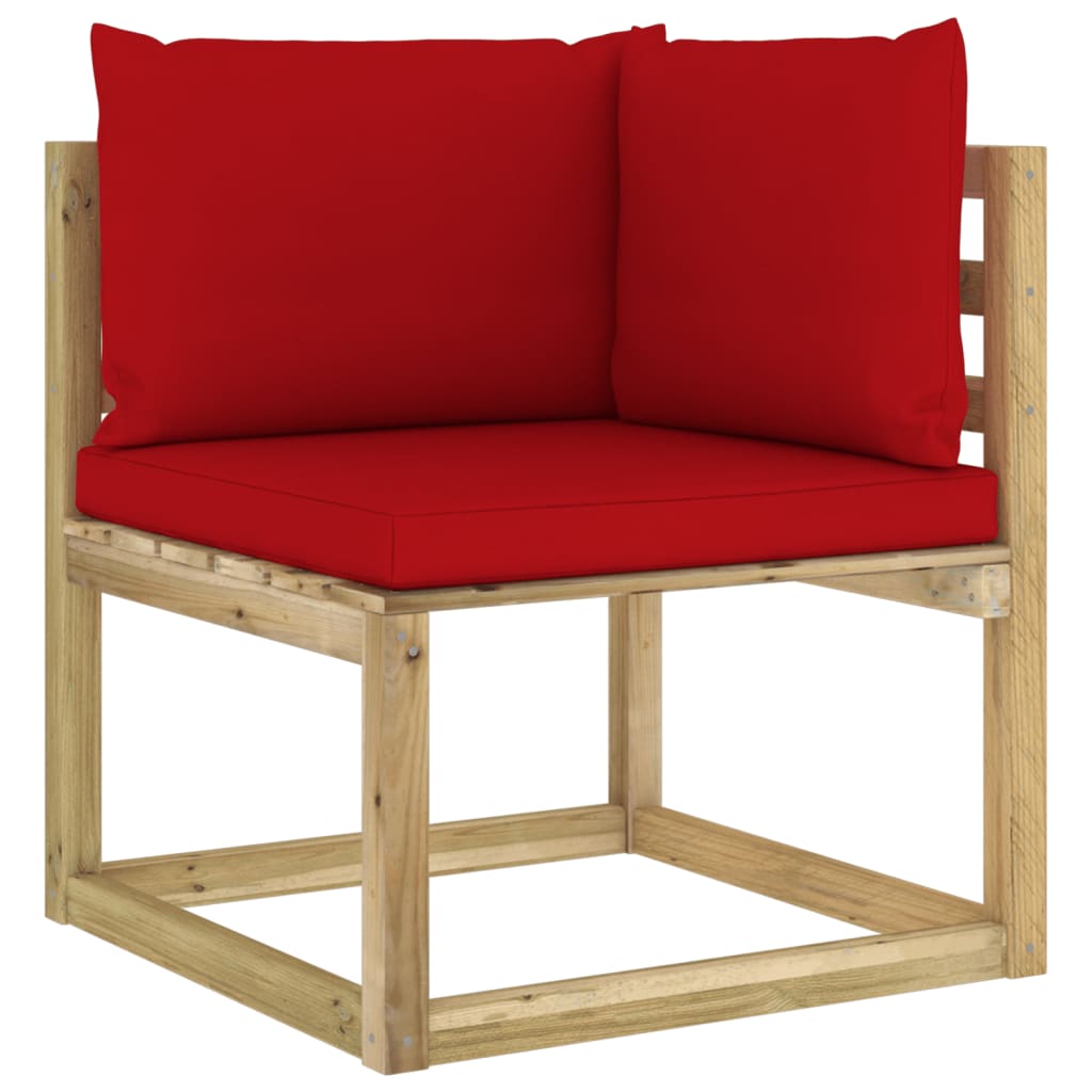 Set Divani da Giardino 10 pz e Cuscini Legno di Pino Impregnato - homemem39