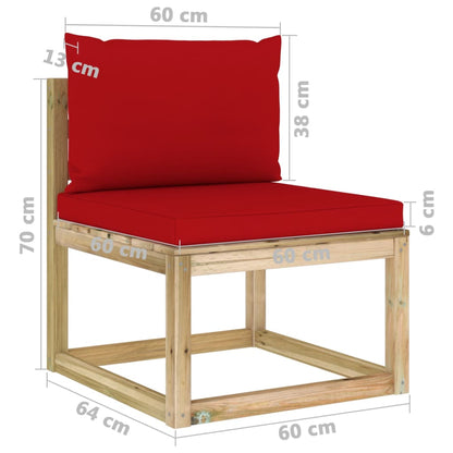 Set Divani da Giardino 10 pz e Cuscini Legno di Pino Impregnato - homemem39