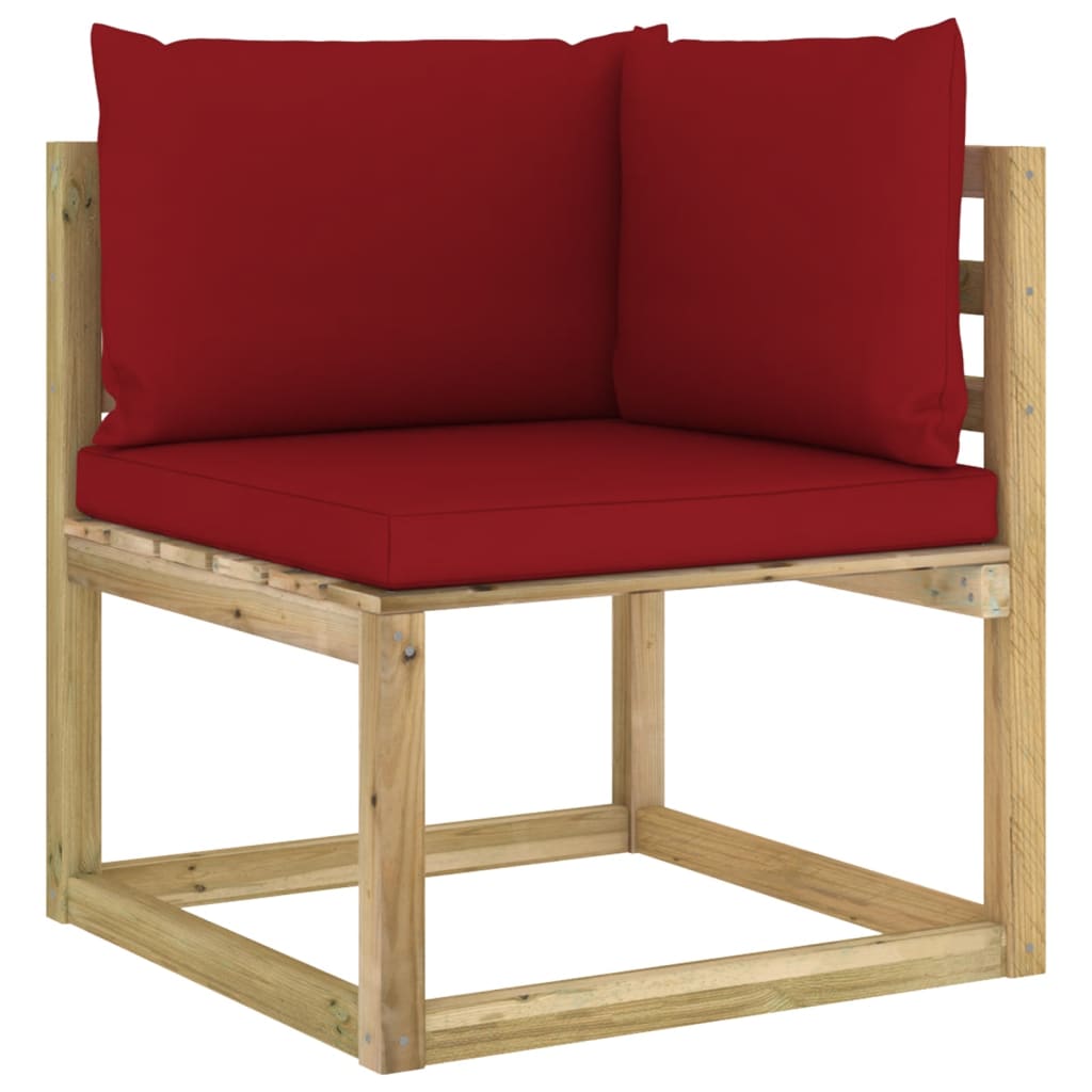 Set Divani da Giardino 10 pz e Cuscini Legno di Pino Impregnato - homemem39