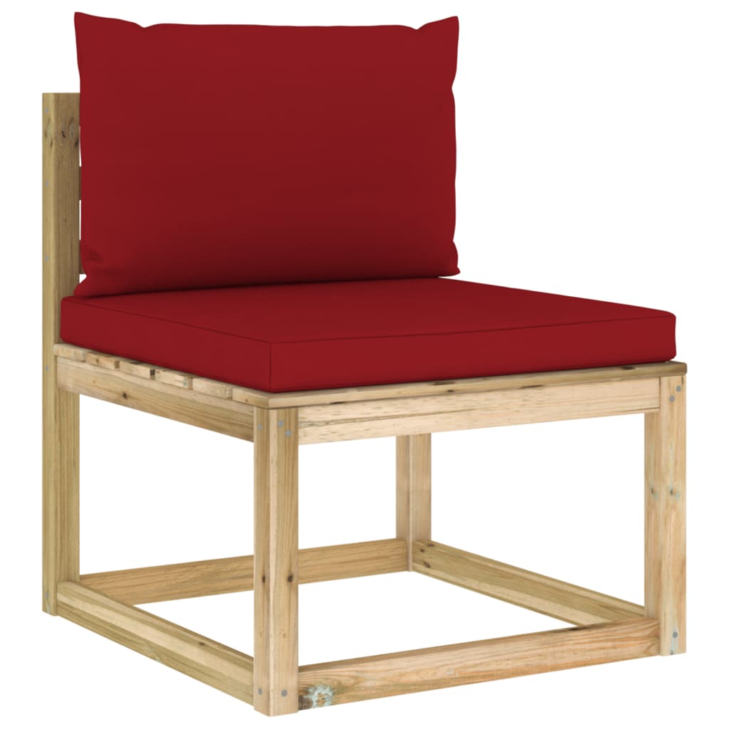 Set Divani da Giardino 10 pz e Cuscini Legno di Pino Impregnato - homemem39