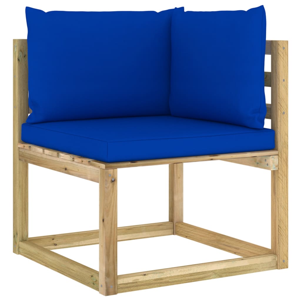 Set Divani da Giardino 10 pz e Cuscini Legno di Pino Impregnato - homemem39