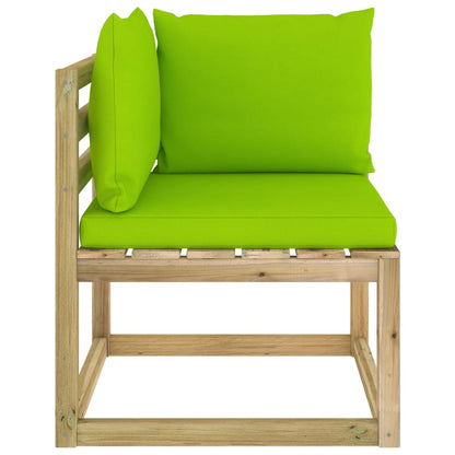 Divano Angolare da Giardino con Cuscini Legno Impregnato Verde - homemem39