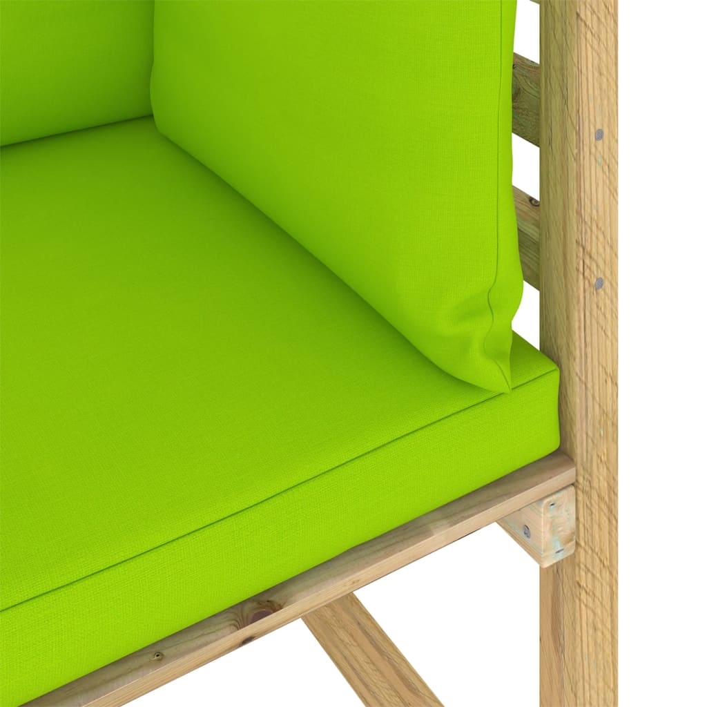 Divano Angolare da Giardino con Cuscini Legno Impregnato Verde - homemem39