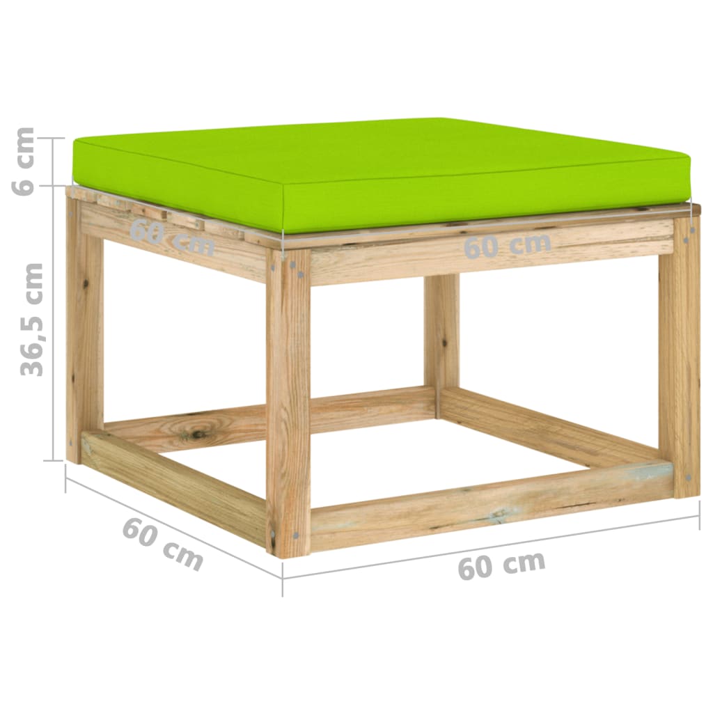 Set Divani da Giardino 11 pz e Cuscini Legno di Pino Impregnato - homemem39