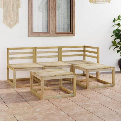 Set Divani da Giardino 5 pz in Legno di Pino Impregnato Verde - homemem39