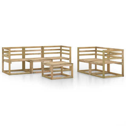 Set Divani da Giardino 6 pz in Legno di Pino Impregnato Verde - homemem39