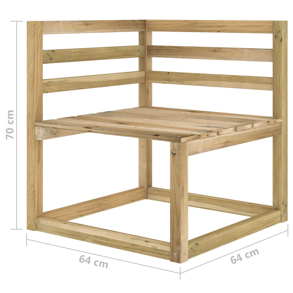 Set Divani da Giardino 6 pz in Legno di Pino Impregnato Verde - homemem39