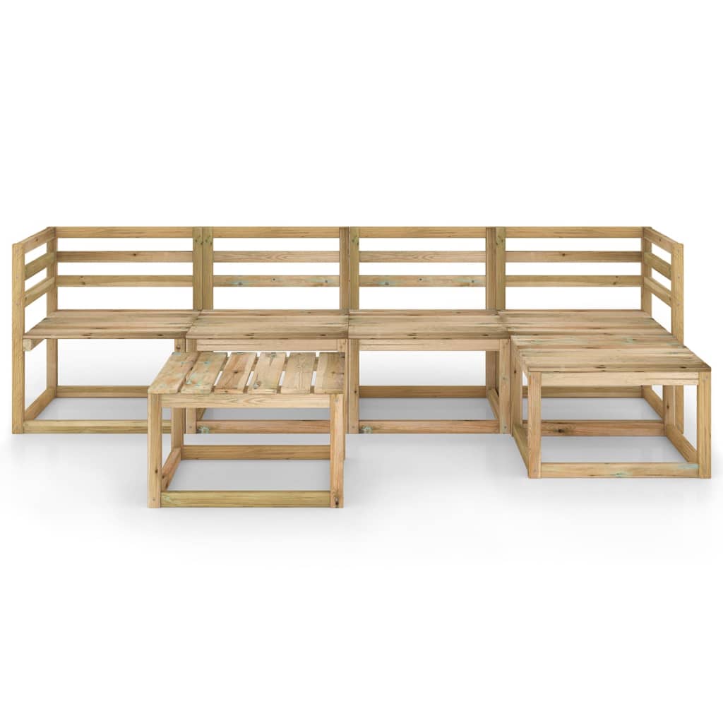 Set Divani da Giardino 6 pz in Legno di Pino Impregnato Verde - homemem39