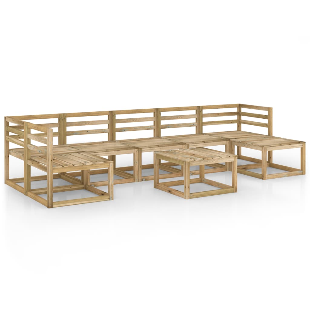 Set Divani da Giardino 8 pz in Legno di Pino Impregnato Verde - homemem39