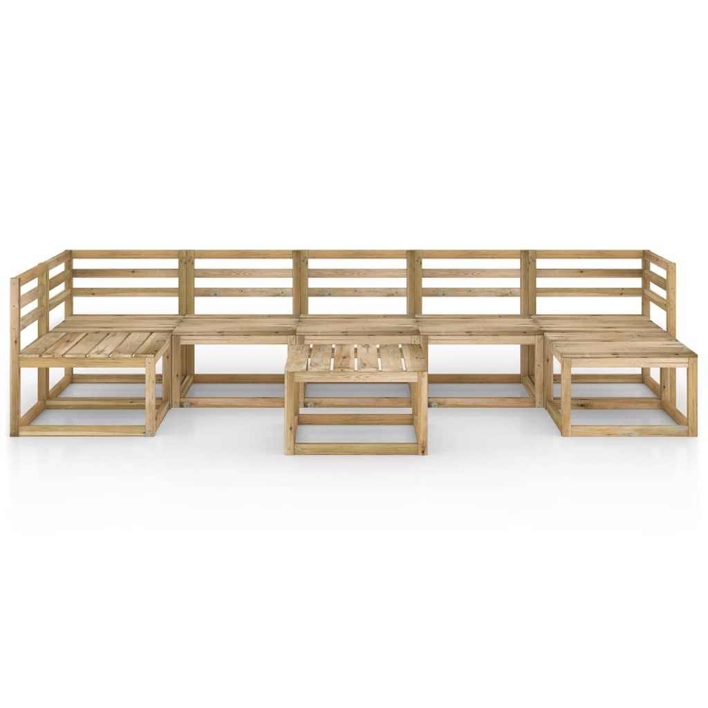 Set Divani da Giardino 8 pz in Legno di Pino Impregnato Verde - homemem39