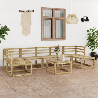 Set Divani da Giardino 8 pz in Legno di Pino Impregnato Verde - homemem39