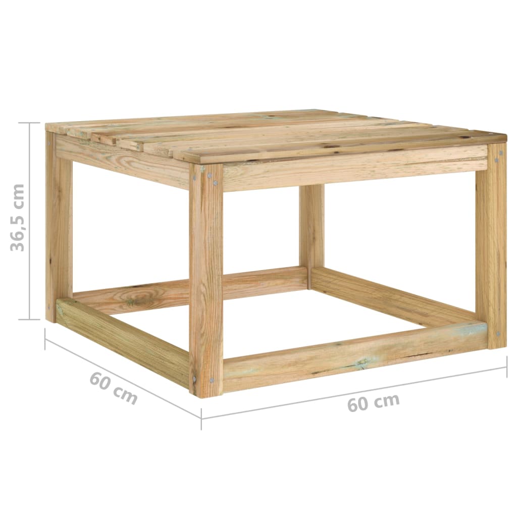 Tavoli Giardino Pallet 2pz Marrone 60x60x36,5cm Pino Impregnato - homemem39