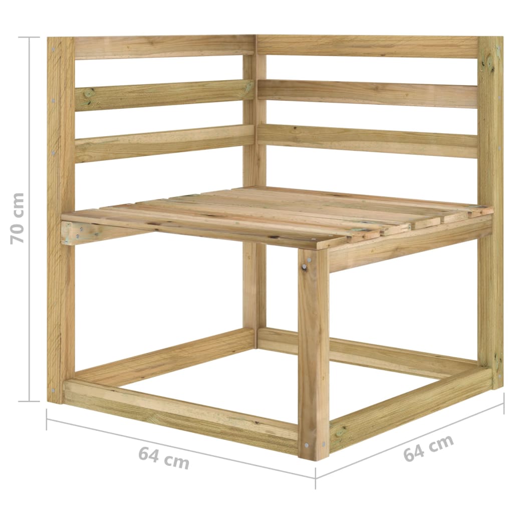 Divani Angolari Pallet da Giardino 2 pz Pino Impregnato Verde - homemem39