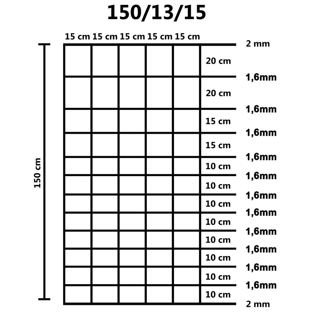 Recinzione da Giardino in Acciaio Zincato 50 m 150 cm Argento - homemem39