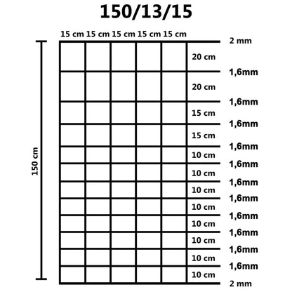 Recinzione da Giardino in Acciaio Zincato 50 m 150 cm Argento - homemem39