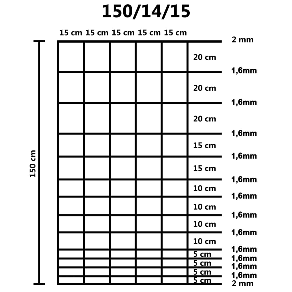 Recinzione da Giardino in Acciaio Zincato 50 m 150 cm Argento - homemem39