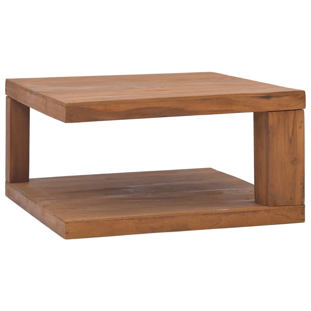 Tavolino da Salotto 65x65x33 cm in Legno Massello di Teak - homemem39