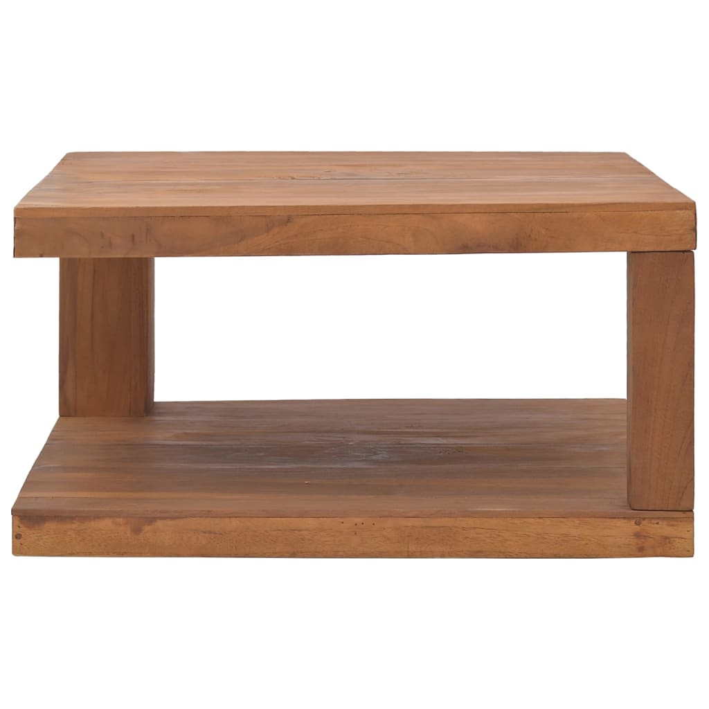 Tavolino da Salotto 65x65x33 cm in Legno Massello di Teak - homemem39