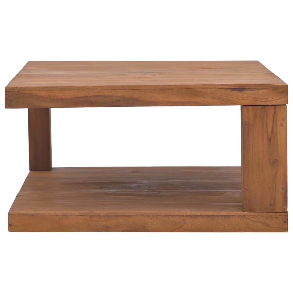 Tavolino da Salotto 65x65x33 cm in Legno Massello di Teak - homemem39