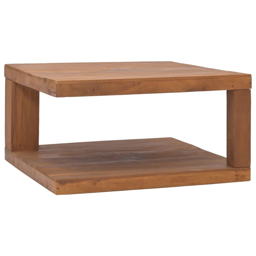 Tavolino da Salotto 65x65x33 cm in Legno Massello di Teak - homemem39