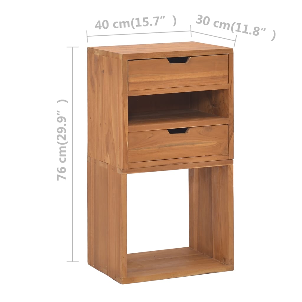 Mobiletto 40x30x76 cm in Legno Massello di Teak - homemem39