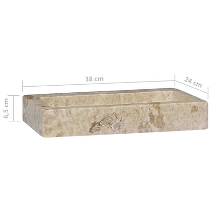 Lavello a Parete Crema 38x24x6,5 cm in Marmo - homemem39