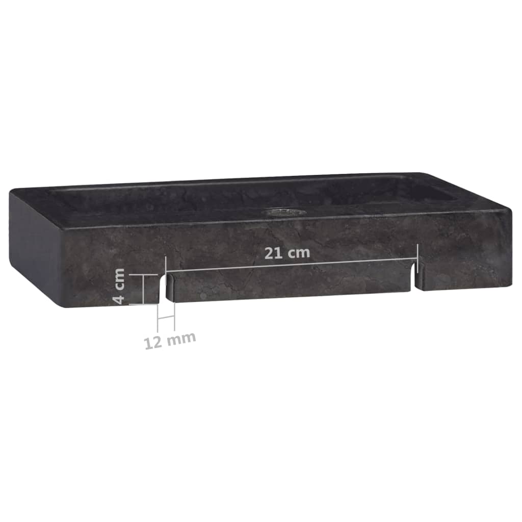 Lavello a Parete Nero 38x24x6,5 cm in Marmo - homemem39