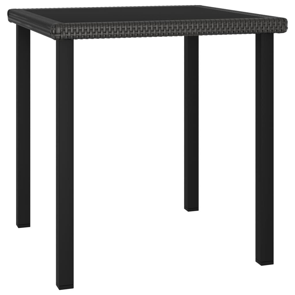 Set da Pranzo da Giardino 3 pz in Polyrattan Nero - homemem39