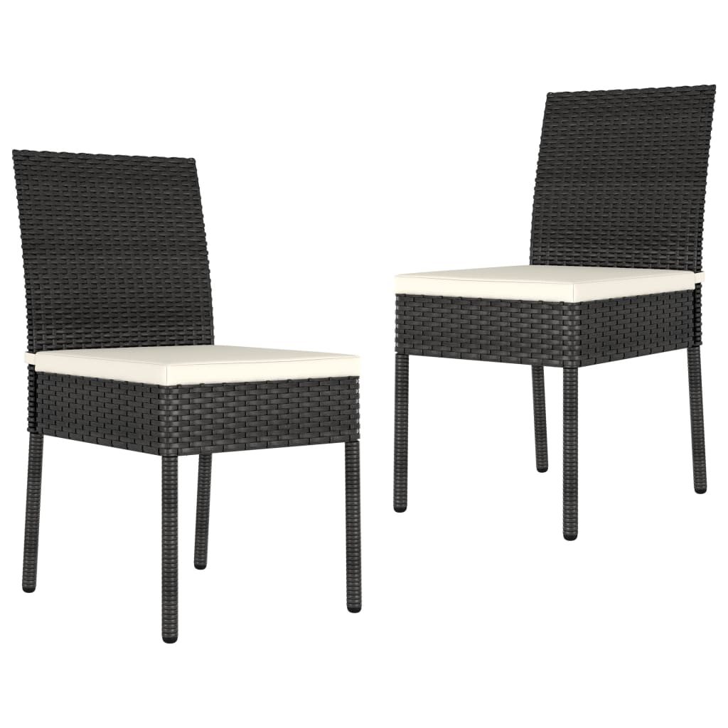 Set da Pranzo da Giardino 3 pz in Polyrattan Nero - homemem39