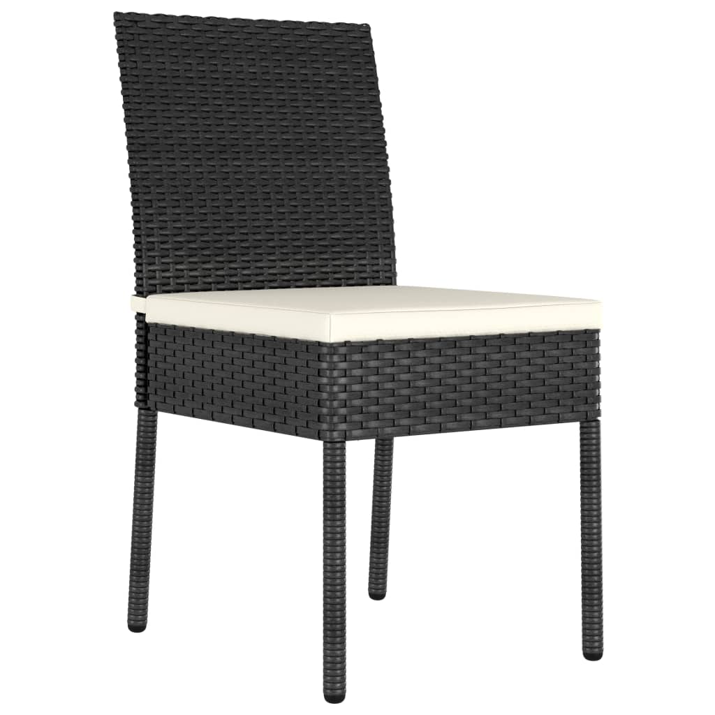 Set da Pranzo da Giardino 3 pz in Polyrattan Nero - homemem39