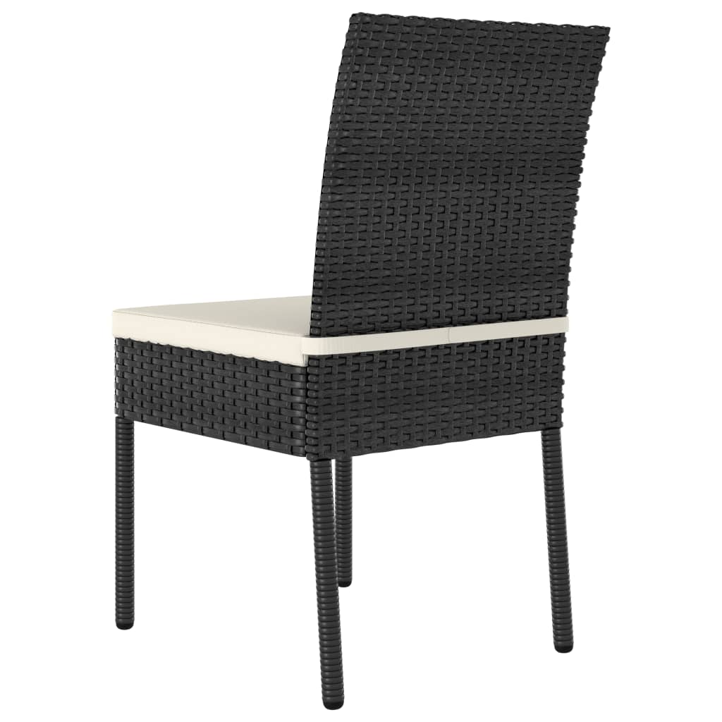 Set da Pranzo da Giardino 3 pz in Polyrattan Nero - homemem39