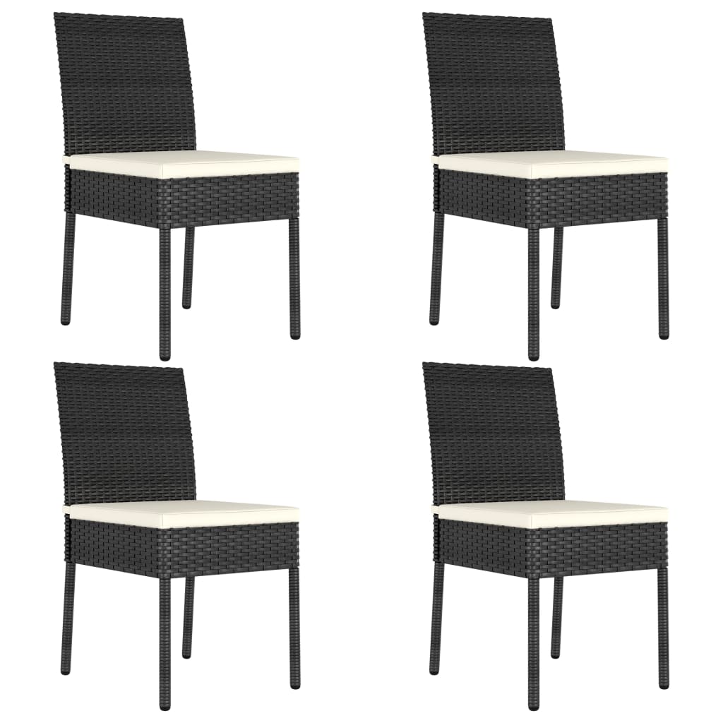 Set da Pranzo da Giardino 5 pz in Polyrattan Nero - homemem39