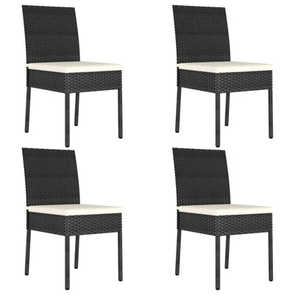 Set da Pranzo da Giardino 5 pz in Polyrattan Nero - homemem39