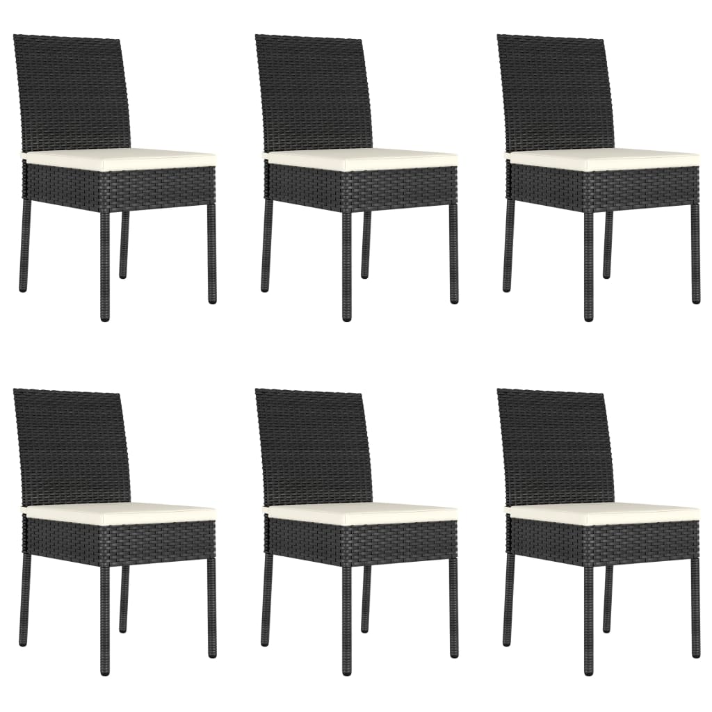 Set da Pranzo da Giardino 7 pz in Polyrattan Nero - homemem39